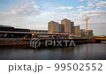 Malmo Urban cityscape timelapse with a water canal along the road 99502552