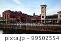Malmo Central railway Station, water canal, blurred traffic at bright sunny day 99502554