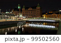 Malmo urban night light illumination cityscape traffic timelapse 99502560