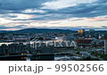 Oslo, Norway landmark from day to night skyline time-lapse sunset cloudscape 99502566