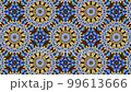 Vibrating floral blue background of the kaleidoscope. 99613666