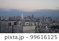 ビル建物、都市風景素材、ビジネス、東京　新宿　都庁からの眺望、超高層ビル群、夕暮れ 99616125