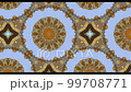 Vibrating floral blue background of the kaleidoscope.  99708771