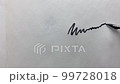 Signed in ink. In the video, the pen writes a signature in black ink on white paper. 99728018