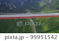Aerial view of Aizhai suspension bridge on canyon,Hubei,China. 99951542