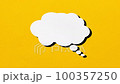 speech bubble paper Stop motion set on yellow paper background 100357250