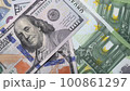 US Dollars and Euro money close up 4K 100861297