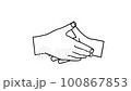 Hands that shake hands and hold them tightly (no color) 100867853