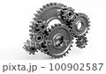 Industrial video background with gears. 3d animation. 100902587