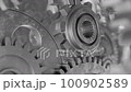 Industrial video background with gears. 3d animation. 100902589