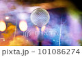 Microphone and stage lights.Concert and music concept. 101086274