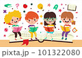 Cartoon Animation Of Children Reading Book 101322080