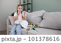 A child in construction overalls. Construction of houses. Home renovation 101378616