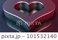 赤い照明で照らされた 3Dのハート 101532140