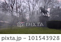 statue horseman fog garden mist 101543928