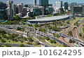 Aerial video of Perth city and highway traffic in Australia 101624295