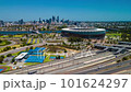 Aerial hyperlapse, dronelapse video of Perth city and highway traffic in Australia 101624297
