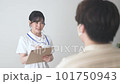 nurse interviewing a man 101750943