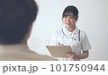 nurse interviewing a man 101750944