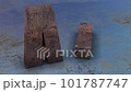 ネオンに照らされたAIが赤く錆びて衰退するイメージ 101787747