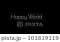 ハッピーウェディングのモダンな英文字ゴシックフォントに黒背景のシンプルなタイトル動画用タイトル 101819119