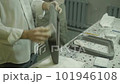 Manual labor for details in the manufacture of furniture. polishing metal parts 101946108