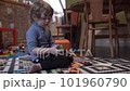 A little boy is playing with toys in the room 101960790