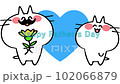 Cat parent and child illustration video material sending carnations on Father's Day 102066879