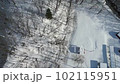 日本の北海道の帯広の雪景色をドローン空撮 102115951
