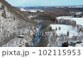 日本の北海道の帯広の雪景色をドローン空撮 102115953