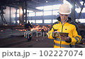 Engineer In Helmets With Tablet Device 102227074