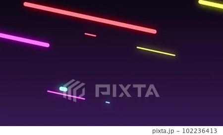 ネオンのように光るラインアニメーション_紫の動画素材