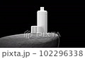 Bottle with sprey on big grey stone. 102296338