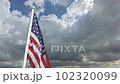 American Flag waving animation. Concept of Memorial Day, 4th of July, Independence Day, Veterans Day, Celebrate USA, American Election, America, Labor , Sun Flare 102320099