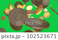 Bitcoin Crypto currency Gold Bitcoin BTC Bit Coin falling loop Green Screen animation. Bitcoin mining concept, Blockchain technology. 3d BTC, Crypto Digital Currency, Stock Market 102523671
