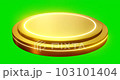 Golden show case rounding double step with glowing light. 103101404