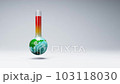 Earth Thermometer Spinning on Studio Light Gray Background 103118030