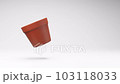 Empty Flowerpot Spinning on Studio Light Gray Background 103118033