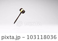 Judge's Gavel Spinning on Studio Light Gray Background 103118036