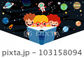 Animation Of Kids Reading Book At Space 103158094