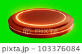 bronze show case rounding double step with glowing light. 103376084