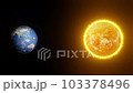 Image video of the earth receiving energy from the sun 103378496