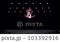 Aerial straps duo in white costumes on black background performing. Concept of desire, attraction and relationship 103392916