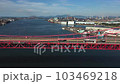 Drone shot of Wakato Bridge over Dokai Bay in Kitakyushu City 2 103469218