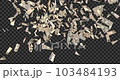 Scattering a lot of new 10,000 yen bills_with alpha channel_depth map 103484193
