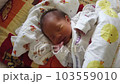 newborn sleeping in crib 103559010