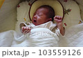 infant sleeping in crib 103559126