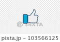 Thumbs up icon social medial animation vector emoji with transparent background 103566125