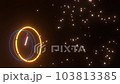 A video that imagines the fast and slow flow of time with a rotating clock and rising particles. 103813385
