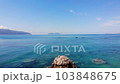 Aerial view of beautiful costal shore in Vlore, Albania 103848675
